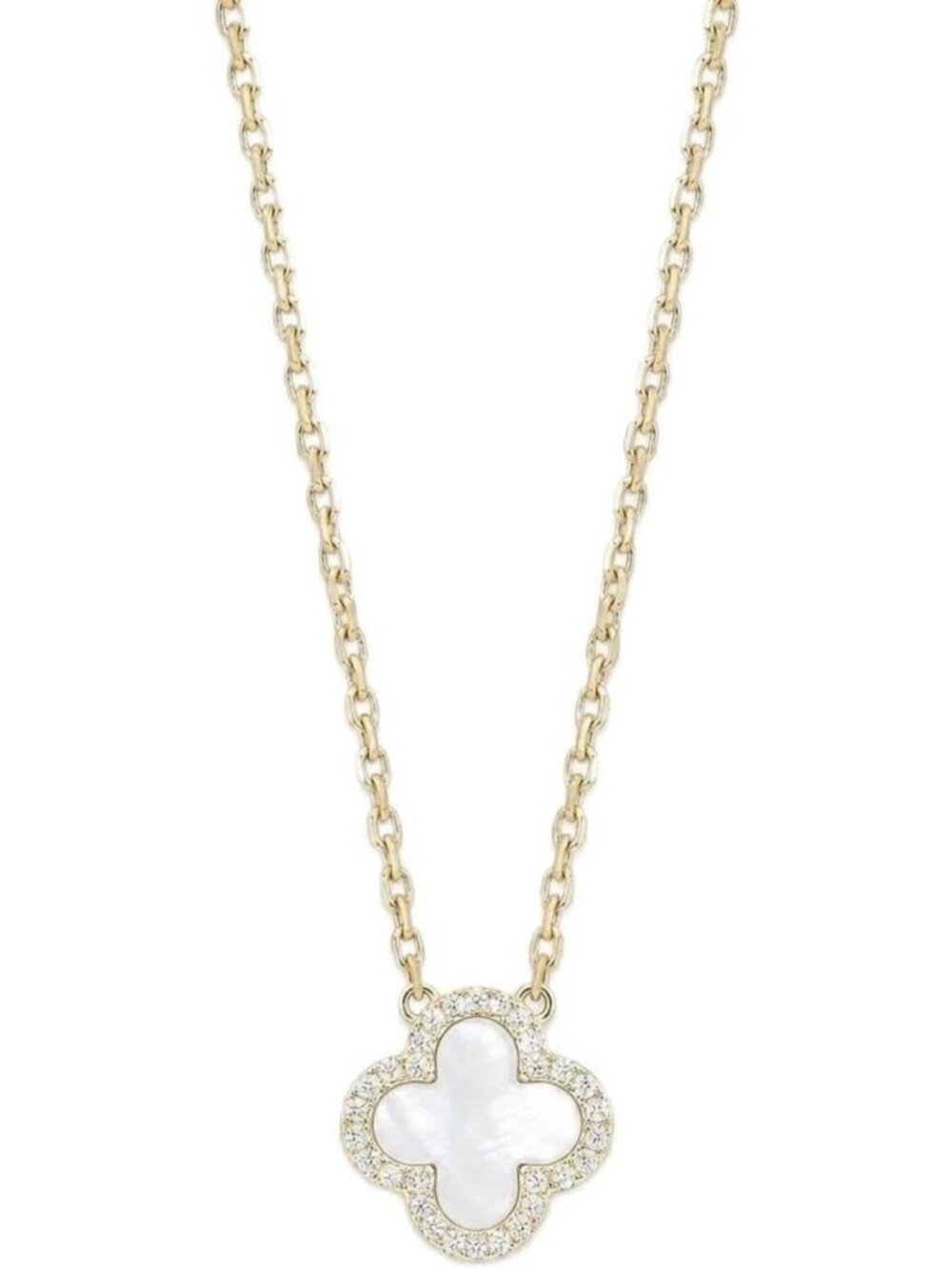 14K Gold Plated Four Leaf Clover Pendant Necklace - Lucky Charm for Women